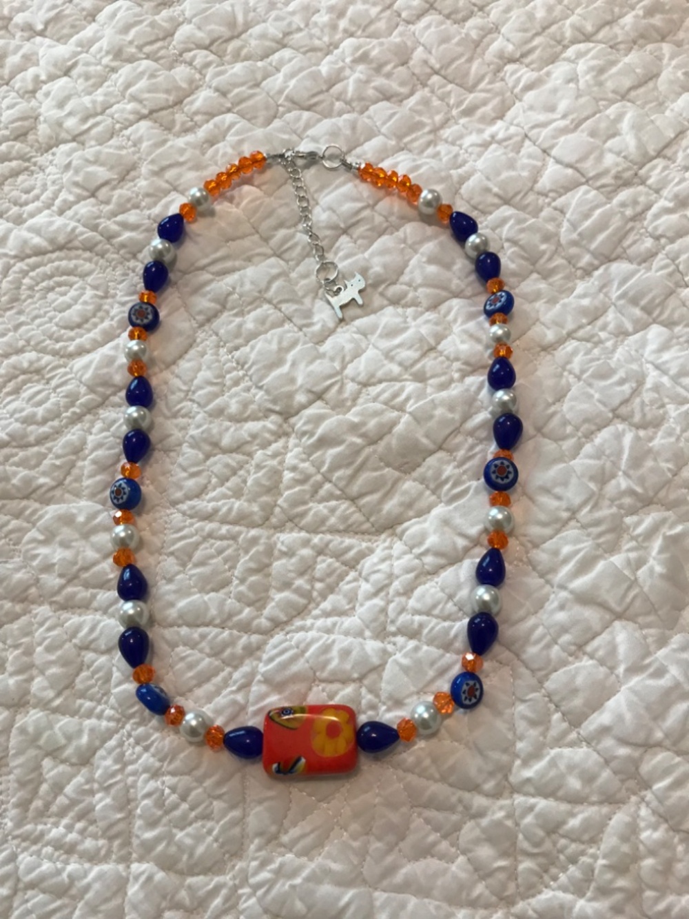 The Orange and the Blue: Artisan necklace - Picture 3 of 8